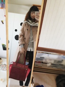 「スエット」｜「アイテム（トレンチコート）」を使った、myumyu*さん（レディース・169cm）の春コーディネート