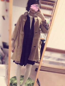 「白タイツ」｜「アイテム（オールインワン・サロペット）」を使った、myumyu*さん（レディース・169cm）の秋コーディネート