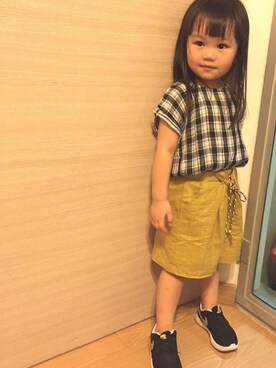 「NIKE（ナイキ）のアイテム（スニーカー、ブラック系）」を使った、Yanto さん（キッズ）の春コーディネート