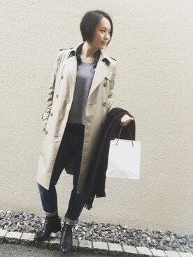 「アンクルデニム」｜aikoさん（レディース・158cm）の冬コーディネート