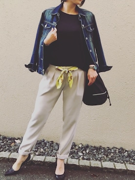 「DIANA」｜「アイテム（その他アウター）」を使った、aikoさん（レディース・158cm）の春コーディネート