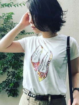 「スタッズベルト」｜「アイテム（アクセサリー）」を使った、aikoさん（レディース・158cm）の夏コーディネート