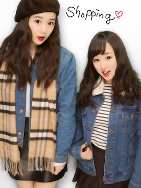 「栄」｜「アイテム（デニムジャケット）」を使った、shihoさん（レディース・163cm）の冬コーディネート