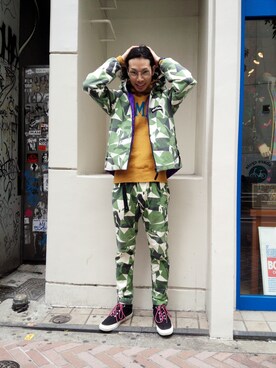「MANASTASH（マナスタッシュ）のアイテム（スニーカー）」を使った、Haranoさん（メンズ・180cm）の秋コーディネート