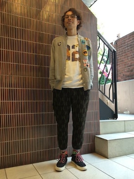 「MANASTASH（マナスタッシュ）のアイテム（スニーカー）」を使った、Haranoさん（メンズ・180cm）の秋コーディネート