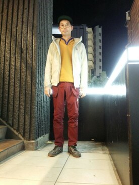「and wander（アンドワンダー）のアイテム（パンツ）」を使った、Haranoさん（メンズ・180cm）の秋コーディネート
