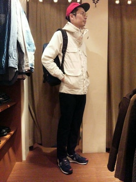 「TOPO DESIGNS（トポデザインズ）のアイテム」を使った、Haranoさん（メンズ・180cm）の冬コーディネート