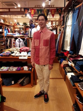 「WIGWAM（ウィグワム）のアイテム」を使った、Haranoさん（メンズ・180cm）の春コーディネート