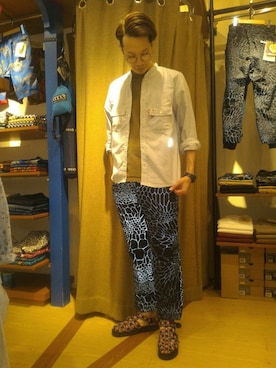 「WILD THINGS（ワイルドシングス）のアイテム（パンツ）」を使った、Haranoさん（メンズ・180cm）の夏コーディネート