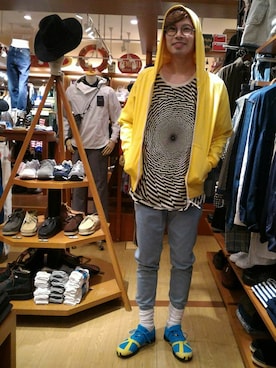 「WIGWAM（ウィグワム）のアイテム」を使った、Haranoさん（メンズ・180cm）の春コーディネート