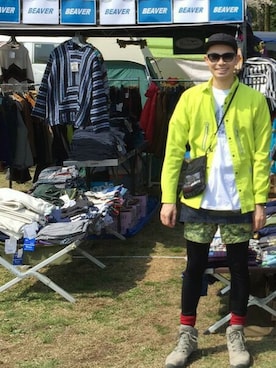 「ふもとっぱらキャンプ場」｜Haranoさん（メンズ・180cm）の春コーディネート