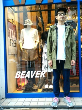 「ボヘミアンズ」｜「アイテム（モッズコート）」を使った、Haranoさん（メンズ・180cm）の夏コーディネート