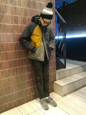 「EBBETS FIELD FLANNELS（エベッツフィールドフランネルズ）のアイテム」を使った、Haranoさん（メンズ・180cm）の冬コーディネート