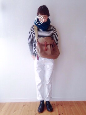 「URBAN RESEARCH DOORS WOMENS（アーバンリサーチ ドアーズ ウィメンズ）のsiiwa ちょうちょう（その他シューズ）」を使った、 s h i.さん（レディース・157cm）の冬コーディネート
