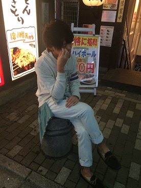 「プルオーバーパーカー」｜「アイテム（モカシン/デッキシューズ）」を使った、Junya Hayashiさん（メンズ・170cm）の秋コーディネート