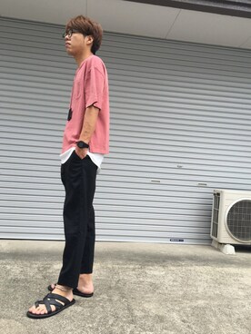 「7月WEAR夏のサンダル祭り」｜「アイテム（その他）」を使った、ちゃんえがさん（メンズ・178cm）の夏コーディネート