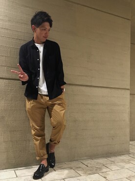 「ラブ＆ピース2016」｜「アイテム（アナログ腕時計）」を使った、ちゃんえがさん（メンズ・178cm）の秋コーディネート