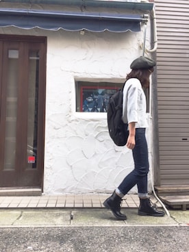 「UNIQLO（ユニクロ）のWOMEN ウルトラストレッチジーンズ（デニムパンツ）」を使った、mizさん（レディース・166cm）の秋コーディネート