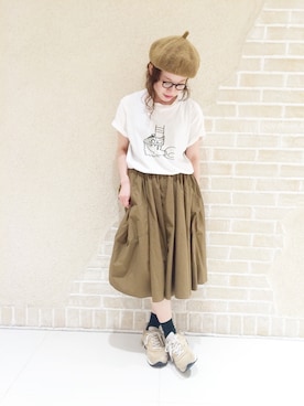 「アイテム（レッグウェア、グリーン系）」を使った、Miki.Nさん（レディース・149cm）の夏コーディネート