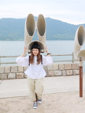 「アイテム（レッグウェア、ピンク系）」を使った、Miki.Nさん（レディース・148cm）の秋コーディネート