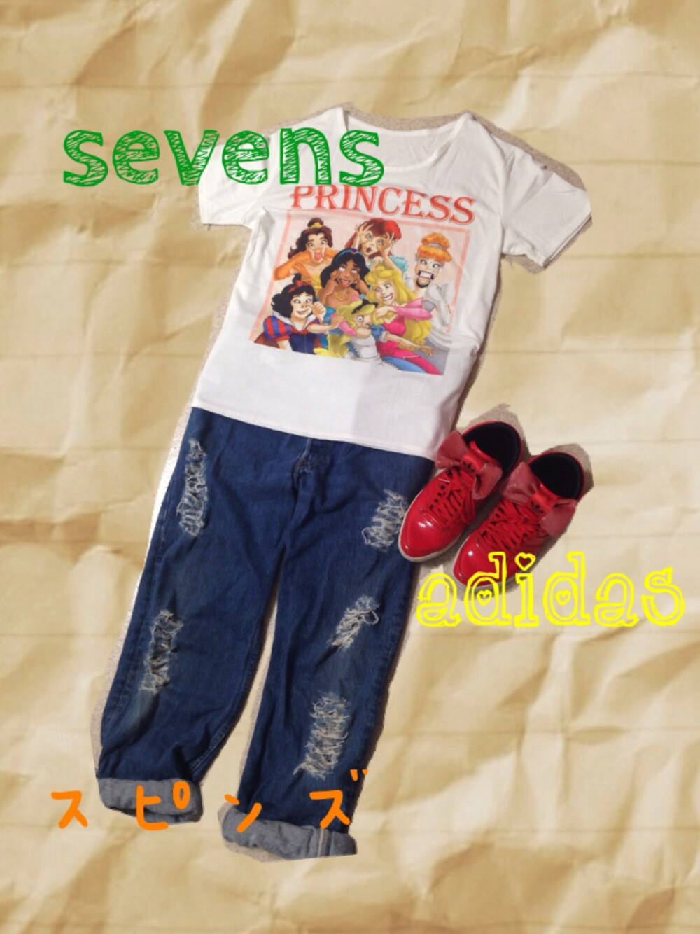 「adidas Originalsの2013 新作 adidas TOP TEN HI SLEEK トップテン ハイ スリーク（スニーカー、ブラック系）」を使った、きーさーさん（レディース・159cm）の夏コーディネートの1枚目の写真