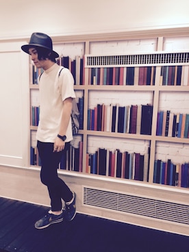 「SUPER FINE（スーパーファイン）のアイテム（その他パンツ）」を使った、山本浩章さん（メンズ・173cm）の夏コーディネート