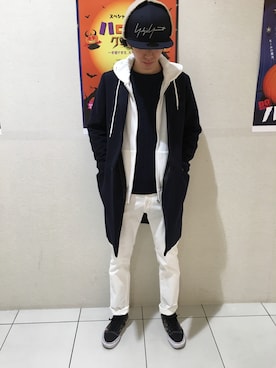 「WEGO（ウィゴー）のWEGO/ライクラツイルスキニーパンツ（その他パンツ）」を使った、しょっくんさん（メンズ・177cm）の秋コーディネート
