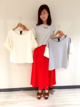 「スカーチョ」｜「アイテム（スラックス）」を使った、ぎゃわわさん（レディース・155cm）の春コーディネート
