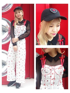 「Candy Stripper（キャンディストリッパー）のアイテム（オールインワン・サロペット）」を使った、CandyStripperさん（レディース・161cm）の冬コーディネート