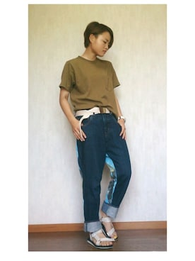 「USAコットン」｜「アイテム（パンツ）」を使った、piroさん（レディース・161cm）の夏コーディネート