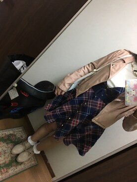 「one after another NICE CLAUP（ワンアフターアナザーナイスクラップ）のアイテム（ブーティ）」を使った、funamonさん（レディース・152cm）の秋コーディネート