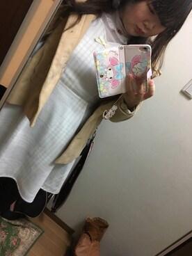 「LIZ LISA（リズリサ）のアイテム（ピーコート）」を使った、funamonさん（レディース・152cm）の秋コーディネート