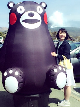 「ブルー x ホワイト」｜「アイテム（デニムジャケット）」を使った、サエコさん（レディース・157cm）の春コーディネート