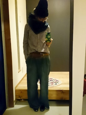 「黒ニット」｜まりめっこさん（レディース・157cm）の冬コーディネート