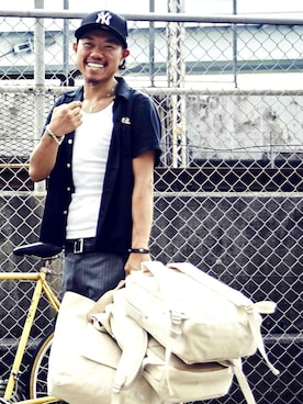 「ROTTWEILER（ロットワイラー）のアイテム（ネックレス）」を使った、TMkさん（メンズ・180cm）の春コーディネート