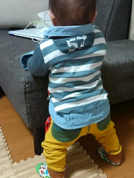 「BACK ALLEY（バックアレイ）のアイテム」を使った、たろうさん（キッズ・70cm）の冬コーディネート