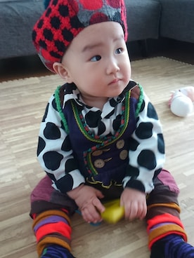 「BACK ALLEY（バックアレイ）のアイテム」を使った、たろうさん（キッズ・70cm）の春コーディネート