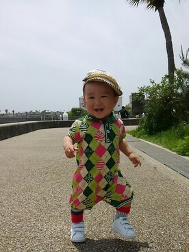 「BACK ALLEY（バックアレイ）のアイテム」を使った、たろうさん（キッズ・70cm）の春コーディネート