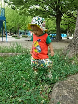 「BACK ALLEY（バックアレイ）のアイテム」を使った、たろうさん（キッズ・70cm）の夏コーディネート