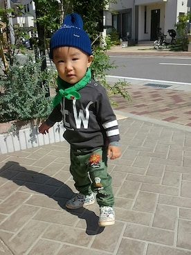 「Sneakers.（スネイカーズ）のアイテム」を使った、たろうさん（キッズ・80cm）の秋コーディネート