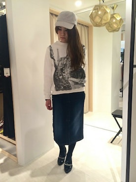 「ハイウエストデニム」｜tanakaさん（レディース・159cm）の冬コーディネート