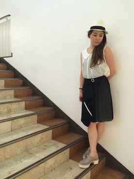 「アイテム（ドレスシューズ、グレー系）」を使った、tanakaさん（レディース・159cm）の春コーディネート