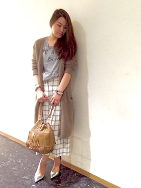 「アイテム（トップス、ブラウン系）」を使った、tanakaさん（レディース・159cm）の秋コーディネート