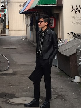 「lot holon（ロットホロン）のアイテム（シューズ）」を使った、Sä怪さん（メンズ・172cm）の春コーディネート