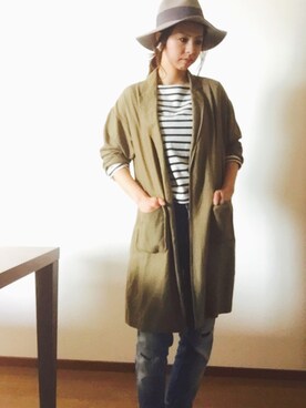 「しまむら（シマムラ）のアイテム（その他アウター）」を使った、CIi♥︎さん（キッズ・80cm）の春コーディネート