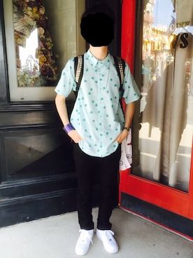 「MILKBOY（ミルクボーイ）のAPPLE シャツ（シャツ/ブラウス）」を使った、Apple☺︎さん（メンズ・170cm）の夏コーディネート