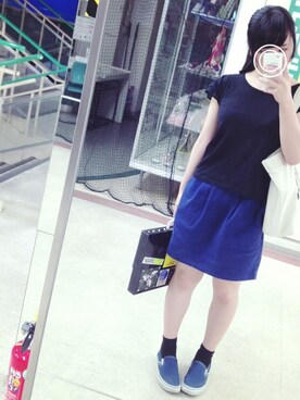 「ジャパンブルー」｜「アイテム（その他）」を使った、のってぃさん（レディース・153cm）の夏コーディネート