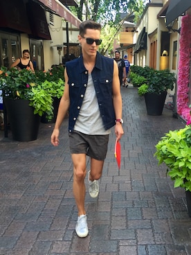 「ATM（エーティーエム）のアイテム」を使った、WeHoRyさん（メンズ・180cm）の夏コーディネート