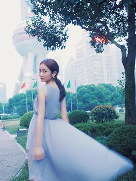 「streetsnap」｜「アイテム（ワンピース/ドレス）」を使った、kayanさん（レディース・175cm）の夏コーディネート