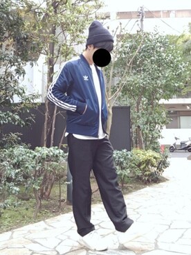 「アイテム（ジャージ）」を使った、raiさん（メンズ・168cm・20代）の春コーディネート